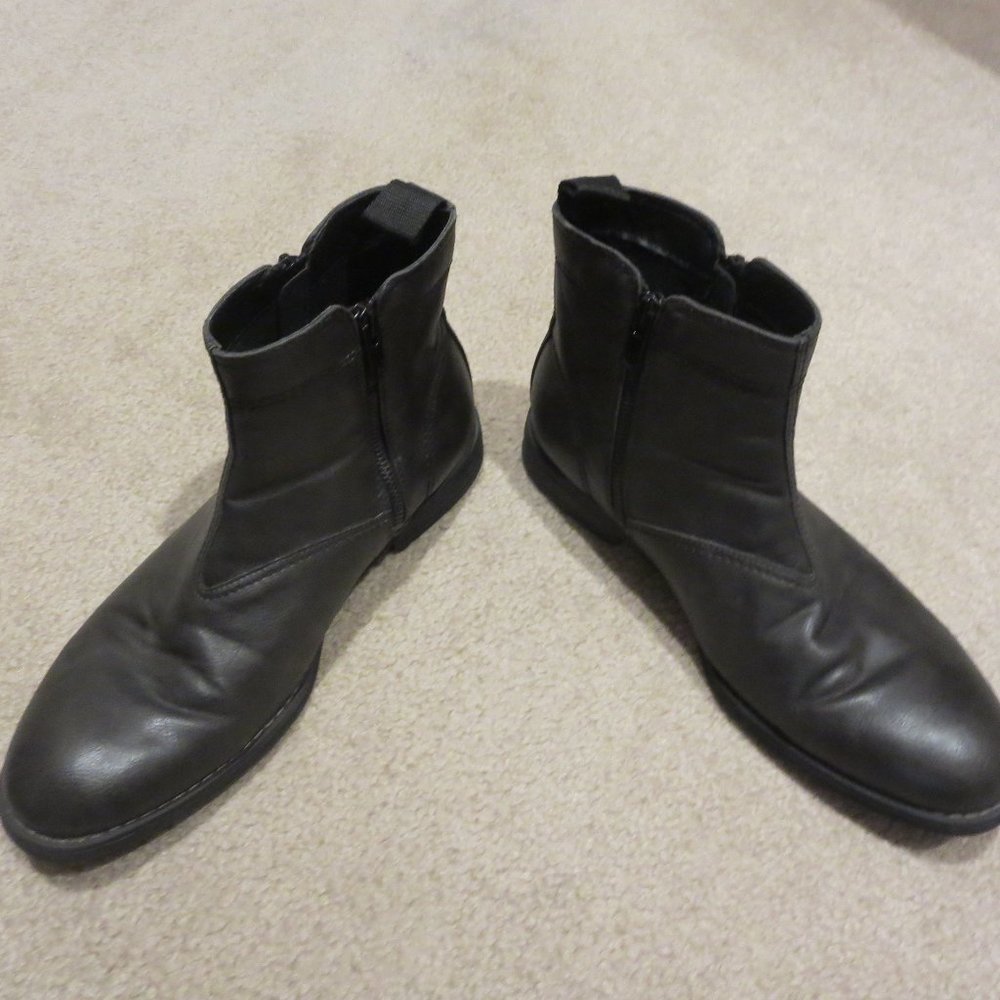 H&M Dark Gray Men's Double Zipper Ankle Boots Sz 8 1/2